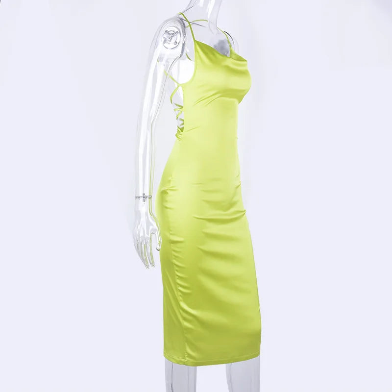 Satin Long Backless Elegant Party Club