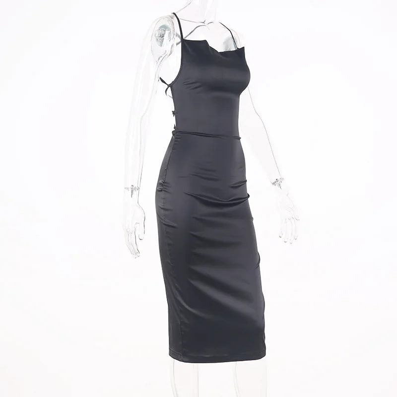 Satin Long Backless Elegant Party Club